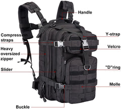 Waterproof Tactical Backpack Military Pack Assault Backpack, 30 Liters