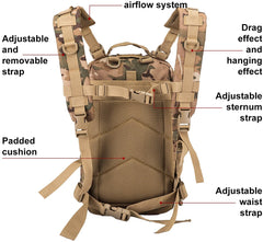 Waterproof Tactical Backpack Military Pack Assault Backpack, 30 Liters