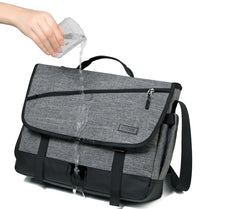 Laptop Carrying Bag Messenger Bag Shoulder Bag, Black/Gray, 15 inches