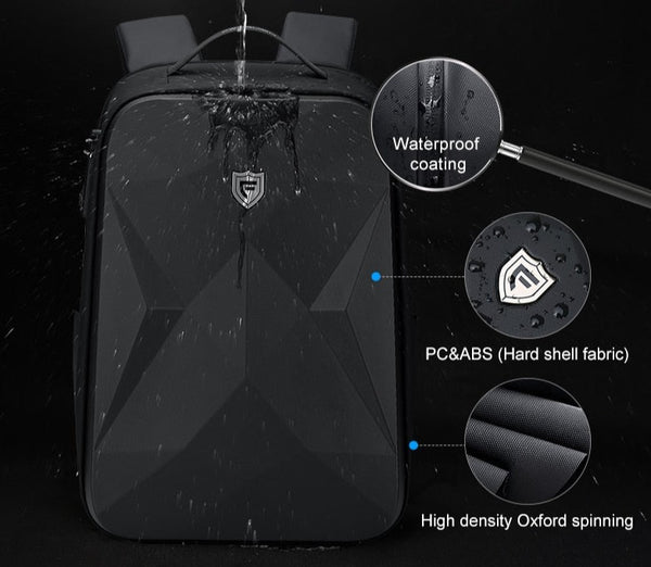 Waterproof Hard Side Backpack Anti-Theft Travel Backpack, 17.3-inches