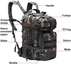 Waterproof Tactical Backpack Military Pack Assault Backpack, 30 Liters