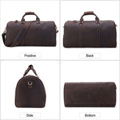 Preston Weekender Travel Bag Oversized Duffel Bag, Leather, Dark Brown