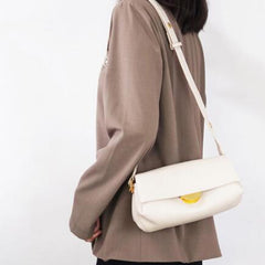 Augusta Leather Shoulder Bag Crossbody Bag Handbag - Beige/Black/Brown