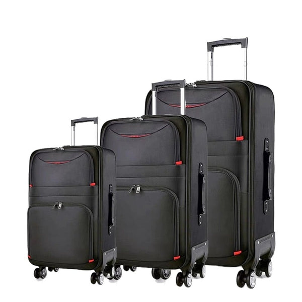 3-Piece Travel Luggage Set Soft Side Rolling Suitcase, 20/24/28 inches