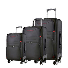 3-Piece Travel Luggage Set Soft Side Rolling Suitcase, 20/24/28 inches