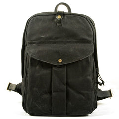 Regal Waxed Canvas Backpack, Army Green/Black/Gray/Navy/Khaki, One Size