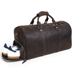 Preston Weekender Travel Bag Oversized Duffel Bag, Leather, Dark Brown