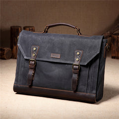 Men's Laptop Carrying Case Messenger Bag, Waxed Canvas, 15/17 inches