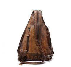 Women's Brooklyn Leather Backpack & Sling Bag, Brown/Yellow, One Size