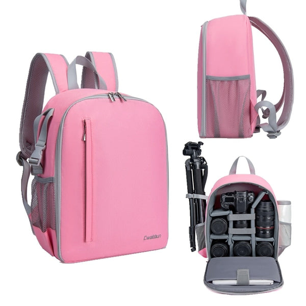 Women's Camera & Lens Backpack, DSLR Camera Backpack, Pink, 14 inches