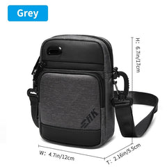 Zipper Shut Courier Bag Crossbody Bag Transit Messenger Bag - Black/Gray