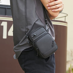 Zipper Shut Courier Bag Crossbody Bag Transit Messenger Bag - Black/Gray