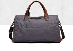 Waxed Canvas & Leather Overnighter Duffel Bag, Army Green/Gray/Khaki