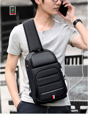 Urban Transport Crossbody Bag Sling Bag in Black with USB Power Plug