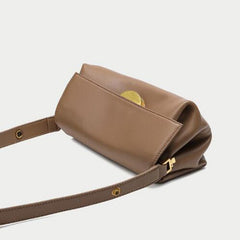 Augusta Leather Shoulder Bag Crossbody Bag Handbag - Beige/Black/Brown