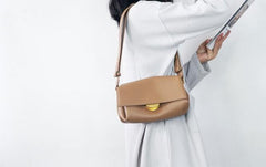 Augusta Leather Shoulder Bag Crossbody Bag Handbag - Beige/Black/Brown