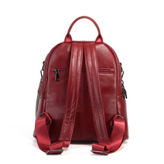 Versatile Alexandria Leather Backpack  & Shoulder Bag - Black/Gray/Red