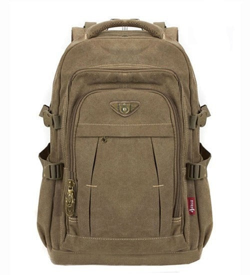 Military Command Backpack, Canvas, Army Green/Black/Khaki, 17 inches