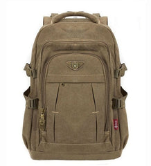 Military Command Backpack, Canvas, Army Green/Black/Khaki, 17 inches