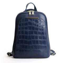 Monterrey Crocodile Embossed Leather Backpack Shoulder Bag, One Size