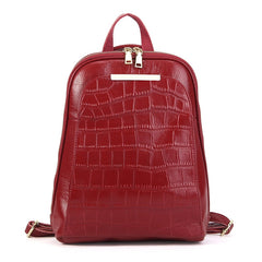 Monterrey Crocodile Embossed Leather Backpack Shoulder Bag, One Size