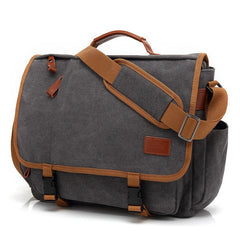 Commuter Canvas Crossbody Messenger Bag Laptop Bag for Men, 17 inches