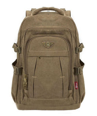 Military Command Backpack, Canvas, Army Green/Black/Khaki, 17 inches