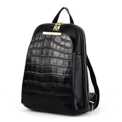 Monterrey Crocodile Embossed Leather Backpack Shoulder Bag, One Size