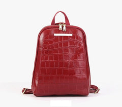 Monterrey Crocodile Embossed Leather Backpack Shoulder Bag, One Size