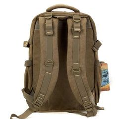 Military Command Backpack, Canvas, Army Green/Black/Khaki, 17 inches