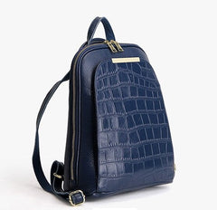 Monterrey Crocodile Embossed Leather Backpack Shoulder Bag, One Size