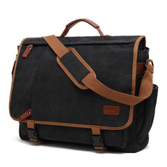 Commuter Canvas Crossbody Messenger Bag Laptop Bag for Men, 17 inches