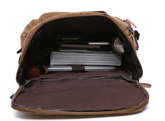 Vintage Canvas Transport Backpack Laptop Rucksack for Men, 17 inches