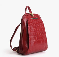 Monterrey Crocodile Embossed Leather Backpack Shoulder Bag, One Size