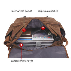 Commuter Canvas Crossbody Messenger Bag Laptop Bag for Men, 17 inches