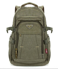 Military Command Backpack, Canvas, Army Green/Black/Khaki, 17 inches