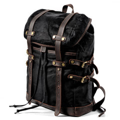 Waxed Canvas & Leather Transport Backpack Laptop Backpack, 15.6 inches