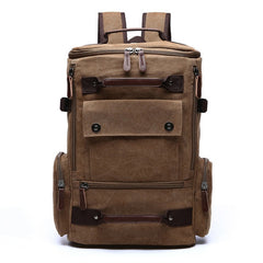 Vintage Canvas Transport Backpack Laptop Rucksack for Men, 17 inches