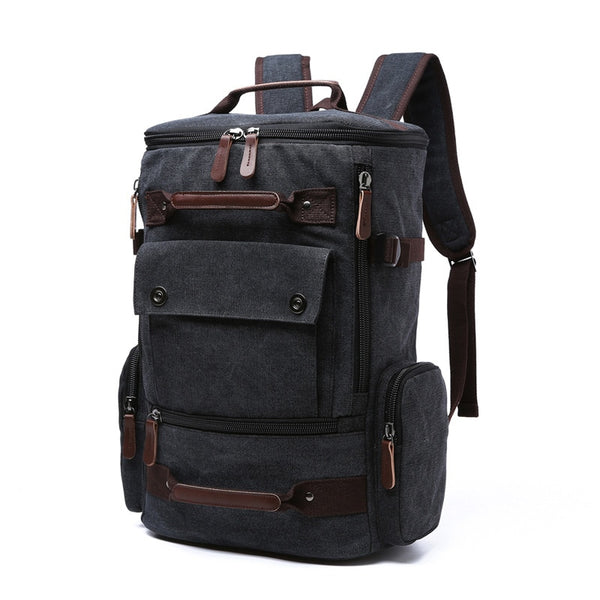 Vintage Canvas Transport Backpack Laptop Rucksack for Men, 17 inches