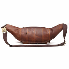 Preston Fanny Pack Waist Bag Crossbody Bag, Leather, Brown, One Size