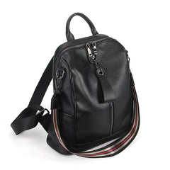 Sleek Alexandria Leather Backpack, Converts to Shoulder Bag, Dark Coffee