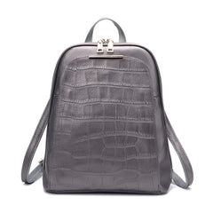 Monterrey Crocodile Embossed Leather Backpack Shoulder Bag, One Size