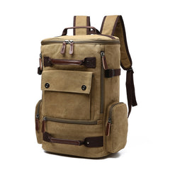 Vintage Canvas Transport Backpack Laptop Rucksack for Men, 17 inches