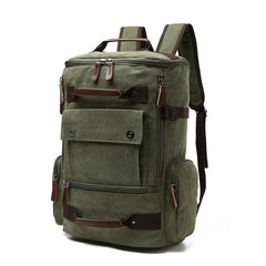 Vintage Canvas Transport Backpack Laptop Rucksack for Men, 17 inches