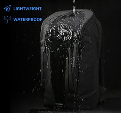 Multi Layered Travel Backpack in Black, Waterproof Oxford, 15 inches