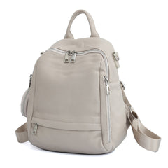 Majestic Backpack & Shoulder Bag for Women - Pebbled Leather - Beige