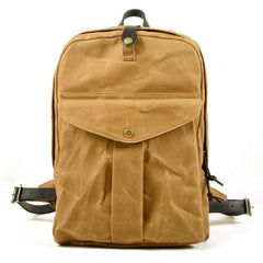 Regal Waxed Canvas Backpack, Army Green/Black/Gray/Navy/Khaki, One Size