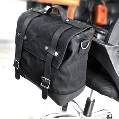 Express Canvas Motorcycle Bag Saddle Bag - Black/Gray/Khaki - One Size