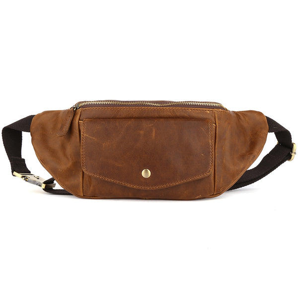 Regal Fanny Pack Crossbody Sling Bag, Leather, Brown/Coffee, One Size