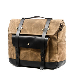 Tempest Waxed Canvas Motorcycle Bag Biker's Satchel for Men - One Size